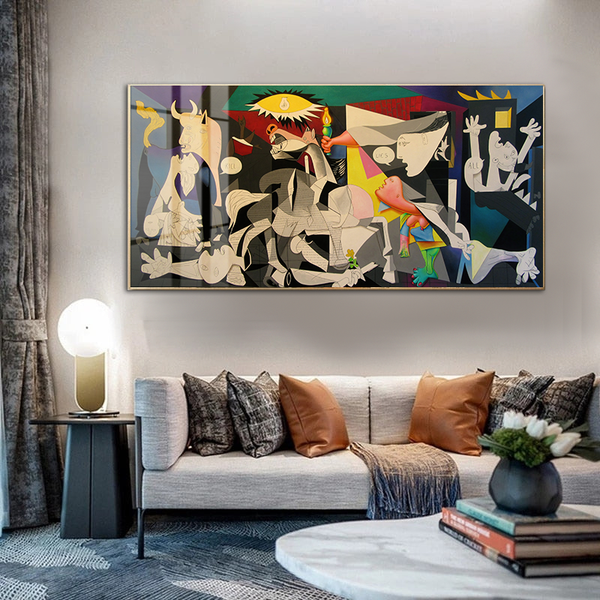 Crystal Porcelain Artwork - ‘Guernica’ Painted by Pablo Picasso - Extra Large Size - 80cm X 160cm. Ready to Hang. - Circa. 1937. Bold & Beautiful Design Statement.