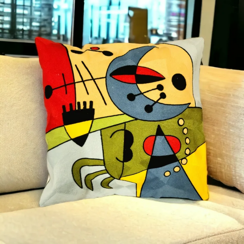 EMBROIDED Premium Cushion Covers (PICASSO Collection) - 6 Gorgeous Picasso Inspired Cushion Covers to Select From. Standard 45cm Cushion Size.