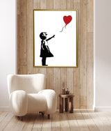 Girl with Balloon - Painted by Bansky- Circa. 2002. High Quality Canvas Print. Ready to be Framed or Mounted. Available in One Large Size 80cm X 100cm.