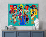 Four Figures on Three Squares - Painted by Wassily Kandinsky - Circa. 1943. High Quality Polyester Cotton Canvas Print. Ready to be Framed. Available in Two Sizes - 40cm X 60cm & 70cm x 100cm.