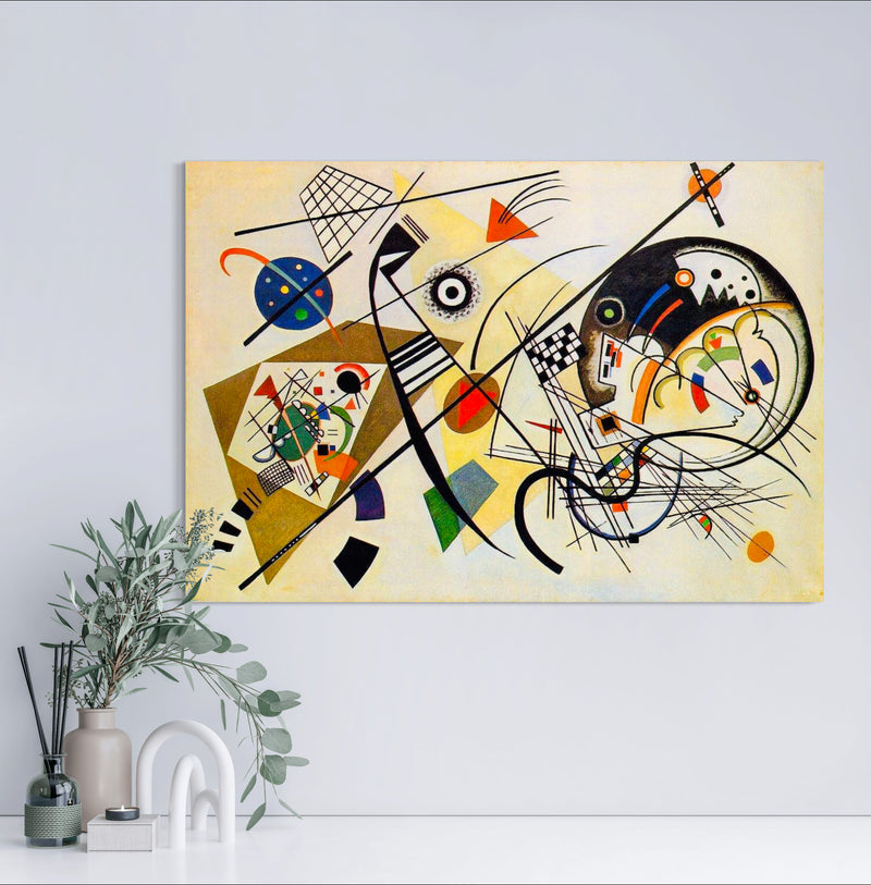 Traverse Lines - Painted by Wassily Kandinsky - Circa. 1923. High Quality Polyester Cotton Canvas Print. Ready to be Framed. Available in Two Sizes - 40cm X 60cm & 70cm x 100cm.