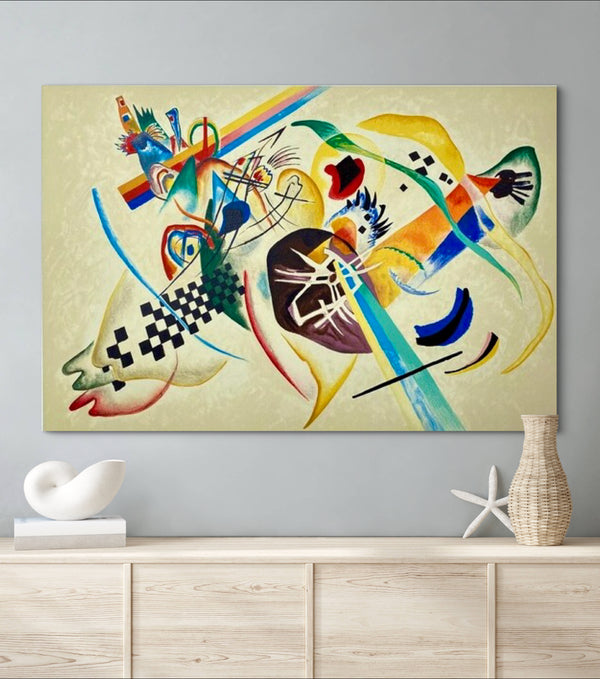 Composition 224 - Painted by Wassily Kandinsky - Circa. 1920. High Quality Polyester Cotton Canvas Print. Ready to be Framed. Available in Two Sizes - 40cm X 60cm & 70cm x 100cm.