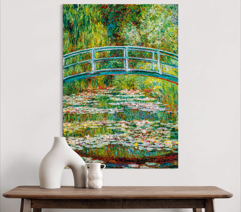 The Japanese Bridge - Painted by Claude Monet - Circa. 1899. High Quality Polyester Cotton Canvas Print. Rolled Canvas Available in 3 Sizes - Small, Medium, or Large. Stretched Canvas Option Available in One (1) Large Size - 70cm x 100cm.