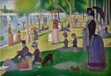 Sunday Afternoon on the Island of La Grande Jatte - Painted by Georges Seurat - Circa. 1884. High Quality Polyester Cotton Canvas Print. Ready to be Framed. Available in One Large Size. 70cm X 100cm. Stretched Canvas Option Available in One (1) Large Size