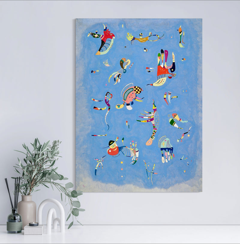 Blue Sky - Painted by Wassily Kandinsky - Circa. 1940. High Quality Polyester Cotton Canvas Print. Ready to be Framed. Available in Two Sizes - 40cm X 60cm & 70cm x 100cm.