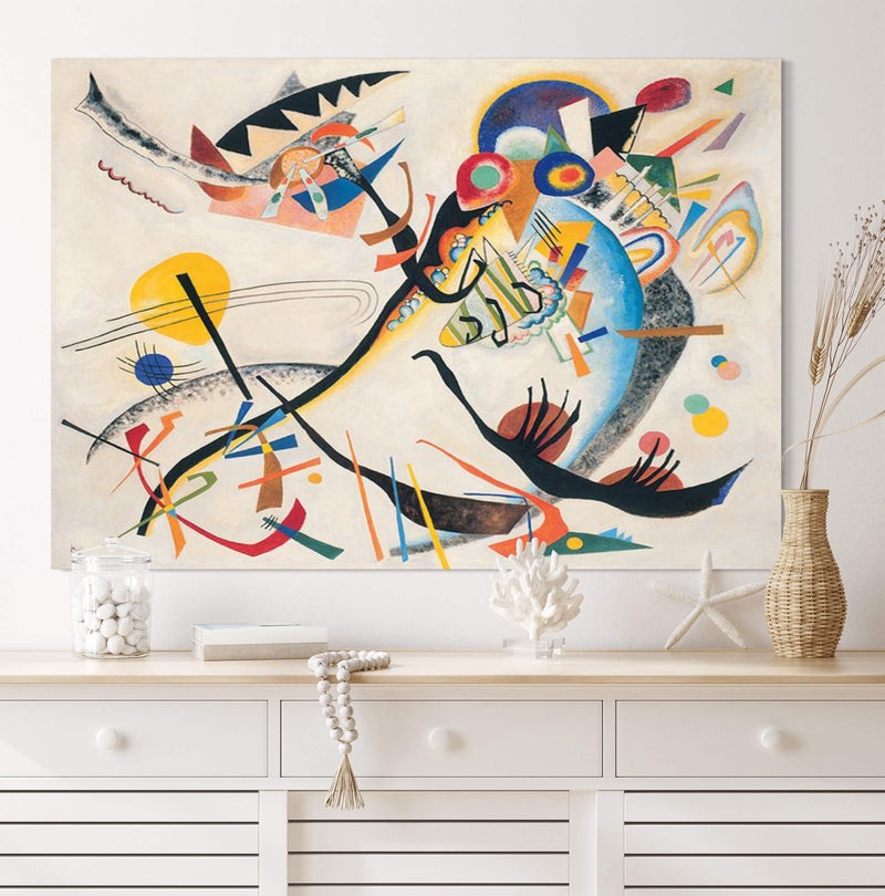 Blue Segment - Painted by Wassily Kandinsky - Circa. 1921. High Quality Polyester Cotton Canvas Print. Ready to be Framed. Available in Two Sizes - 40cm X 60cm & 70cm x 100cm.