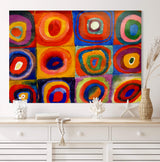 Squares with Concentric Circles - Painted by Wassily Kandinsky - Circa. 1913. High Quality Polyester Cotton Canvas Print. Ready to be Framed. Available in Two (2) Sizes. M & L. Stretched Canvas Option Available in One (1) Large Size - 70cm x 100cm