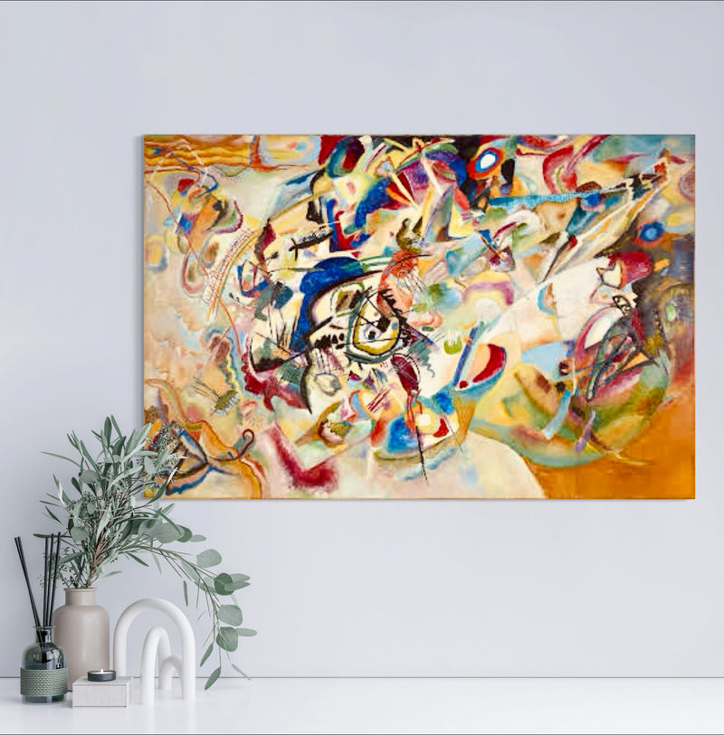 Composition VII - Painted by Wassily Kandinsky - Circa. 1913. High Quality Polyester Cotton Canvas Print. Ready to be Framed. Available in Two Sizes - 40cm X 60cm & 70cm x 100cm.