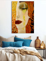 Golden Tears - Painted by Gustav Klimt/Marie Zilberman - Circa. 1888. High Quality Polyester Cotton Canvas Print. Rolled Canvas Available in 3 Sizes - Small, Medium, or Large. Stretched Canvas Option Available in One (1) Large Size - 70cm x 100cm.