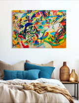 Line Color Block Abstract - Painted by Wassily Kandinsky- Circa. 1925. High Quality Polyester Cotton Canvas Print. Ready to be Framed or Mounted. Available in 3 Sizes - Small - Medium or Large. 50cm x 100cm Stretched Canvas Option Available.