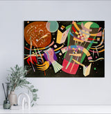 Composition X - Painted by Wassily Kandinsky - Circa. 1939. High Quality Polyester Cotton Canvas Print. Ready to be Framed or Mounted. Available in One Large Size. 70cm X 100cm. Stretched Canvas Option Available in One (1) Large Size - 70cm x 100cm.