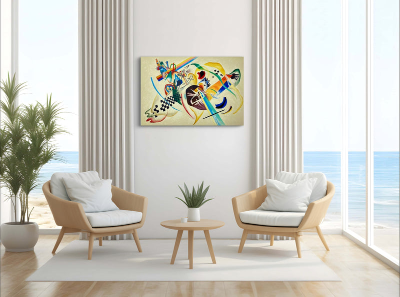 Composition 224 - Painted by Wassily Kandinsky - Circa. 1920. High Quality Polyester Cotton Canvas Print. Ready to be Framed. Available in Two Sizes - 40cm X 60cm & 70cm x 100cm.