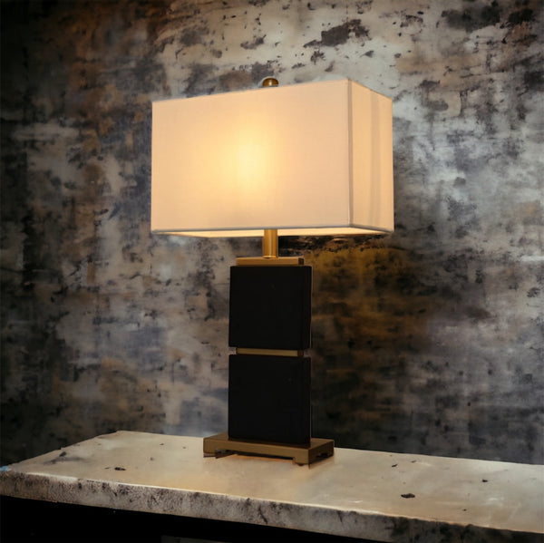 ‘Knoll’ Black Marble Table Lamp