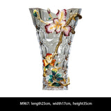 Art Deco “Epiphany” Glass Enameled Sculptured Flower Vase - Inspired Design by Tiffany - 35cm Height. Bold & Beautiful.