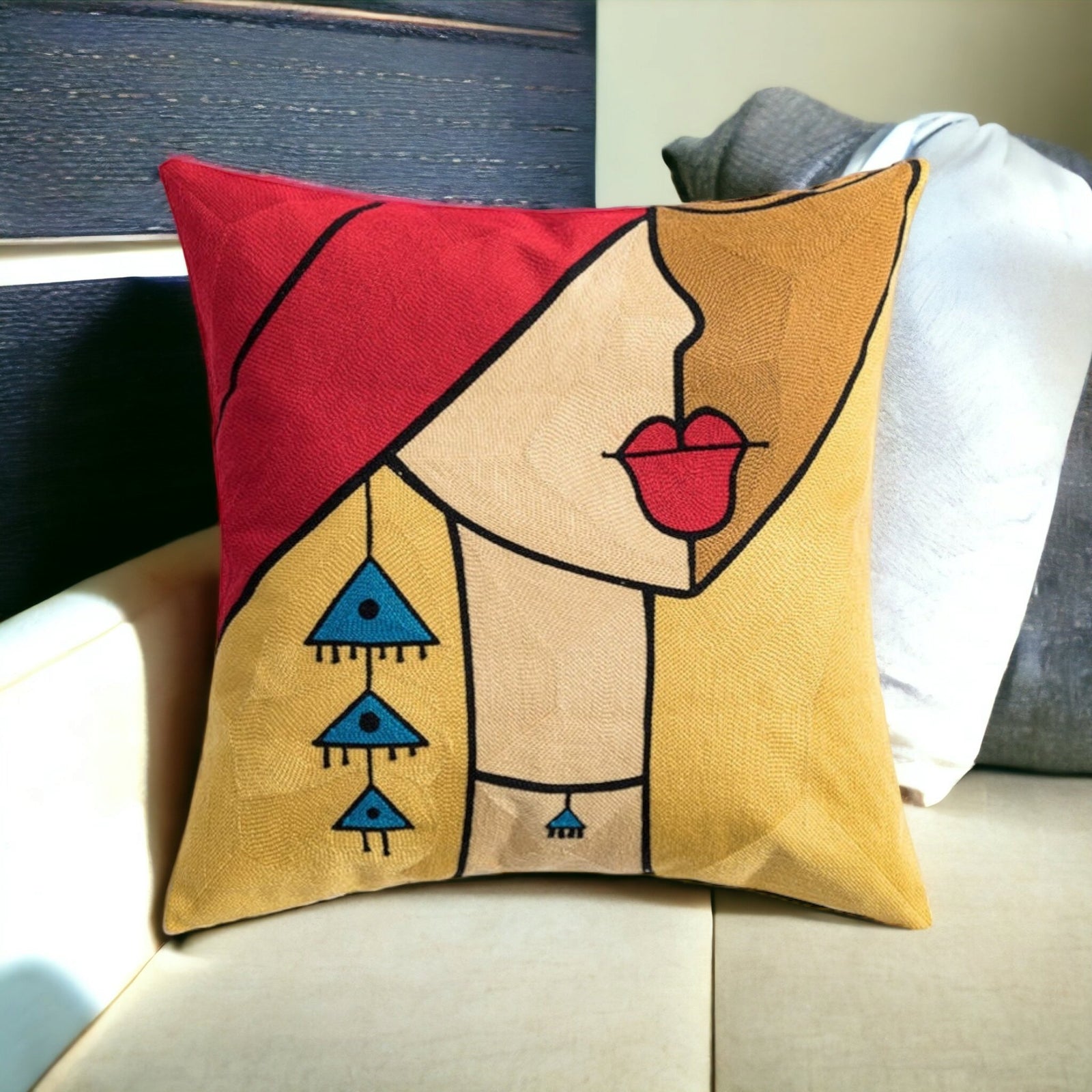 EMBROIDED Premium Cushion Covers (PICASSO INSPIRED Collection) - 4