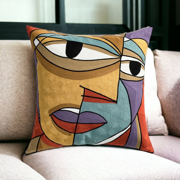 EMBROIDED Premium Cushion Covers (PICASSO Collection) - 6 Gorgeous Picasso Inspired Cushion Covers to Select From. Standard 45cm Cushion Size.