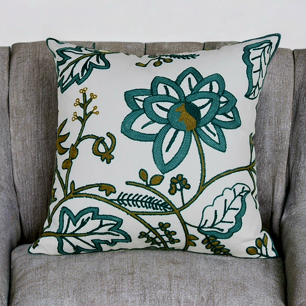 EMBROIDED Premium Cushion Covers (HAMPTONS Designer Collection) - 5 Exquisite Classically Inspired Cushion Covers to Select From. Standard 45cm Cushion Size.