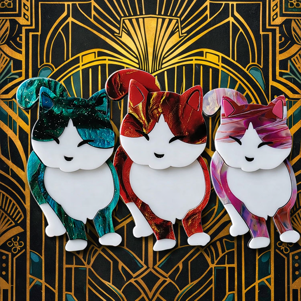 Art Deco Trio Feline Collection
