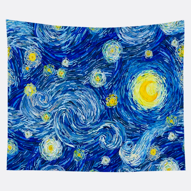 Classic Vincent Van Gogh "Stylish" Wall Tapestry - Starry Night Artwork/Theme. 150cm X 200cm.