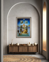 The Madonna of Port Lligat  - Painted by Salvador Dali - Circa. 1949. Premium Gold & Silver Patinated Frame. Ready to Hang! Stunning Designer Statement! Available in 3 Sizes - Small - Medium & Large.