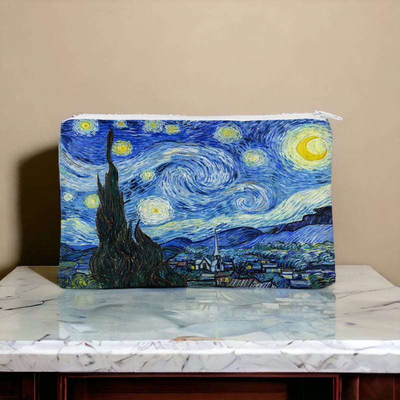 Classic Vincent Van Gogh "Stylish" Cosmetic Carry Bag - Starry Night Artwork/Theme.