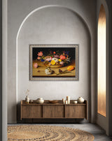 Flower Still Life - Painted by Ambrosius Bosschaert - Circa. 1590. Premium Gold & Silver Patinated Frame. Ready to Hang! Stunning Designer Statement! Available in 3 Sizes - Small - Medium & Large.