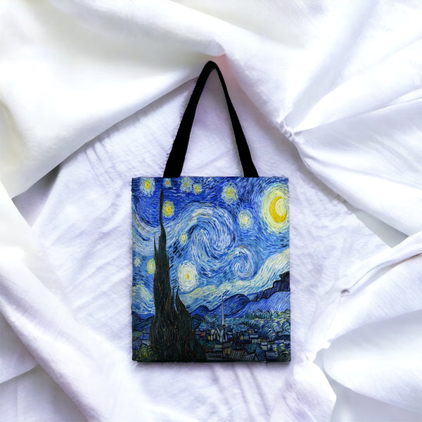 Classic Vincent Van Gogh "Stylish & Casual" Canvas Carry Bag - Starry Night Artwork/Theme.