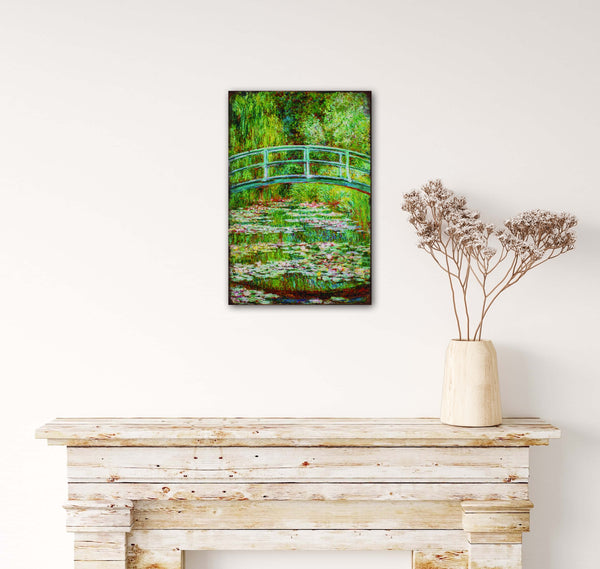 Japanese Bridge by Monet - Retro Metal Art Decor - Wall Mount or Free Standing on Console Table -  Size is 8'' X 12"