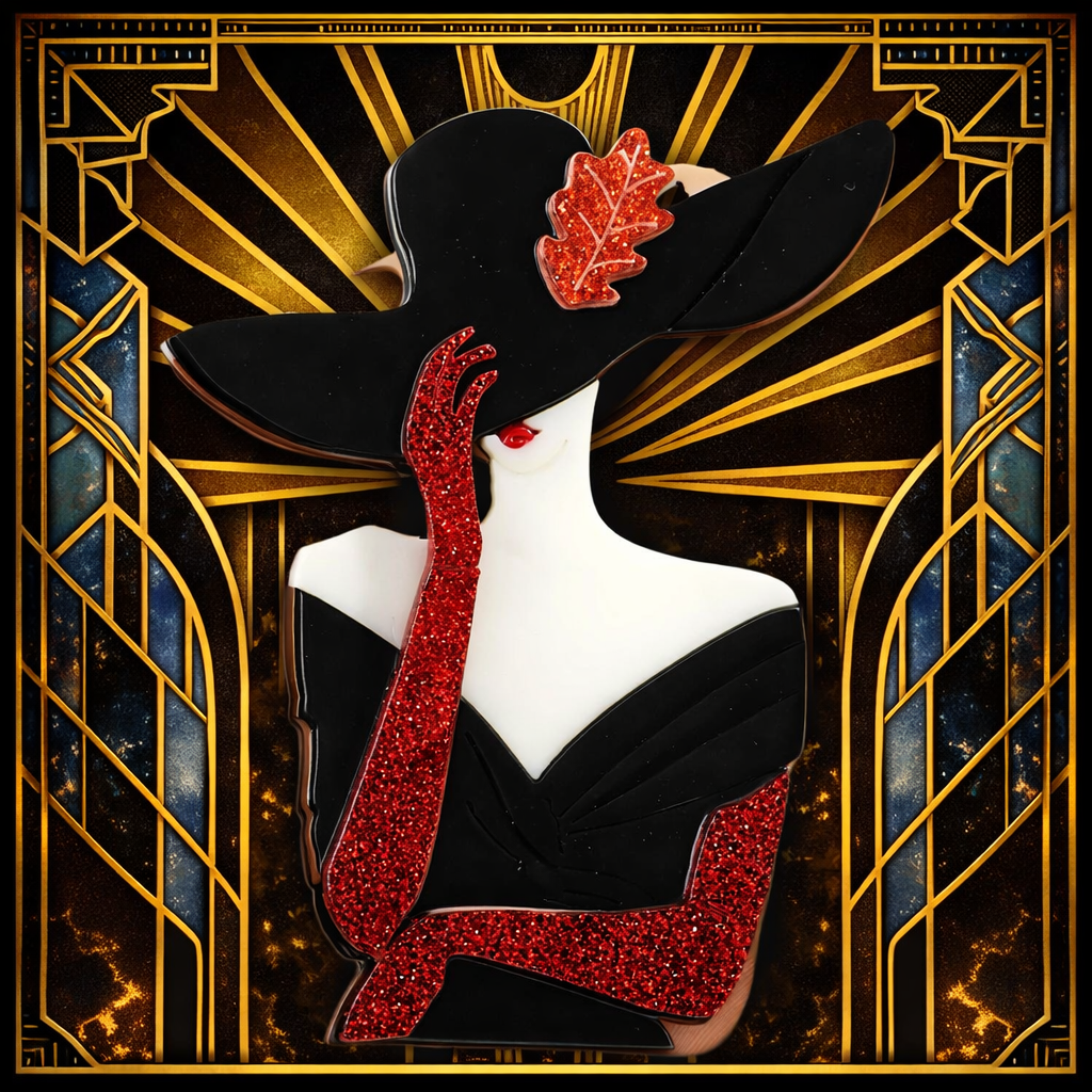 Scarlet Noir Brooch