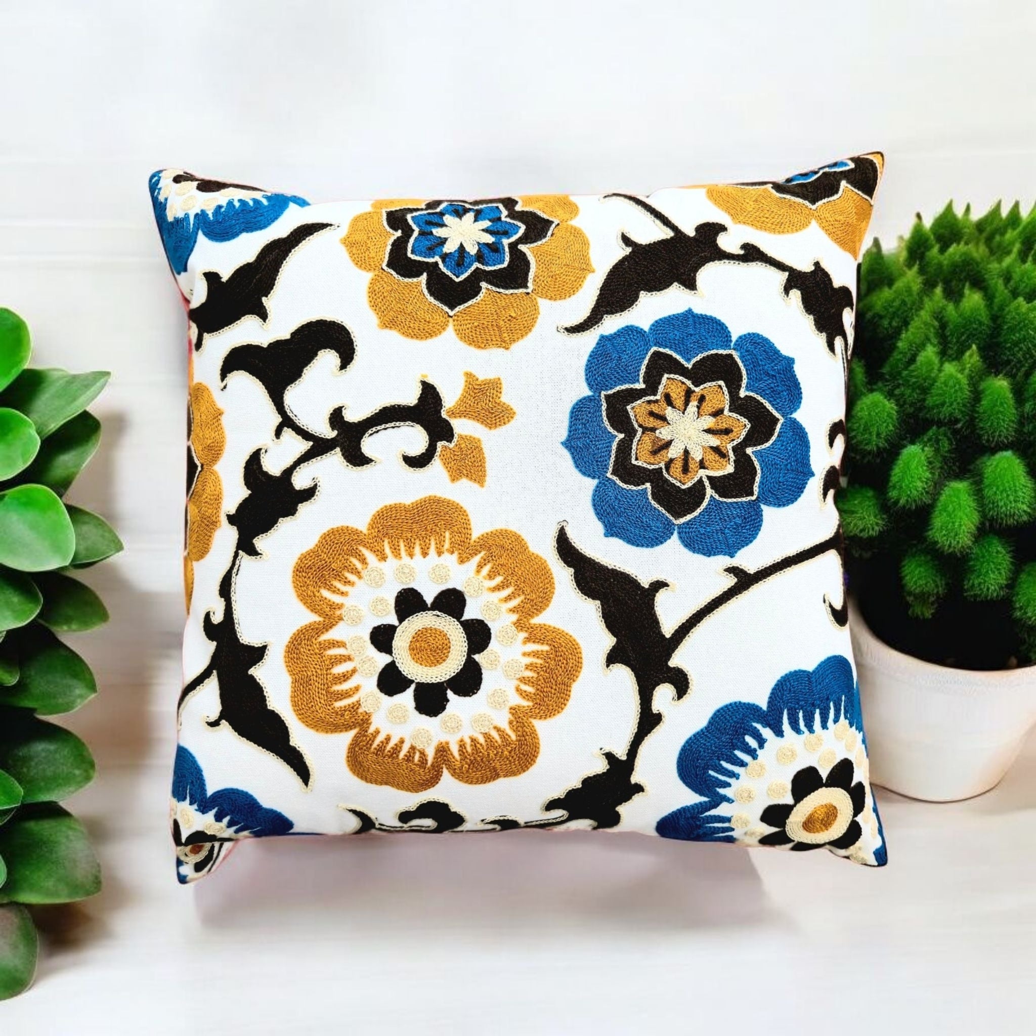 EMBROIDED Premium Cushion Covers (HAMPTONS Designer Collection) - 10 Exquisite Classically Inspired Cushion Covers to Select From. Standard 45cm Cushion Size.
