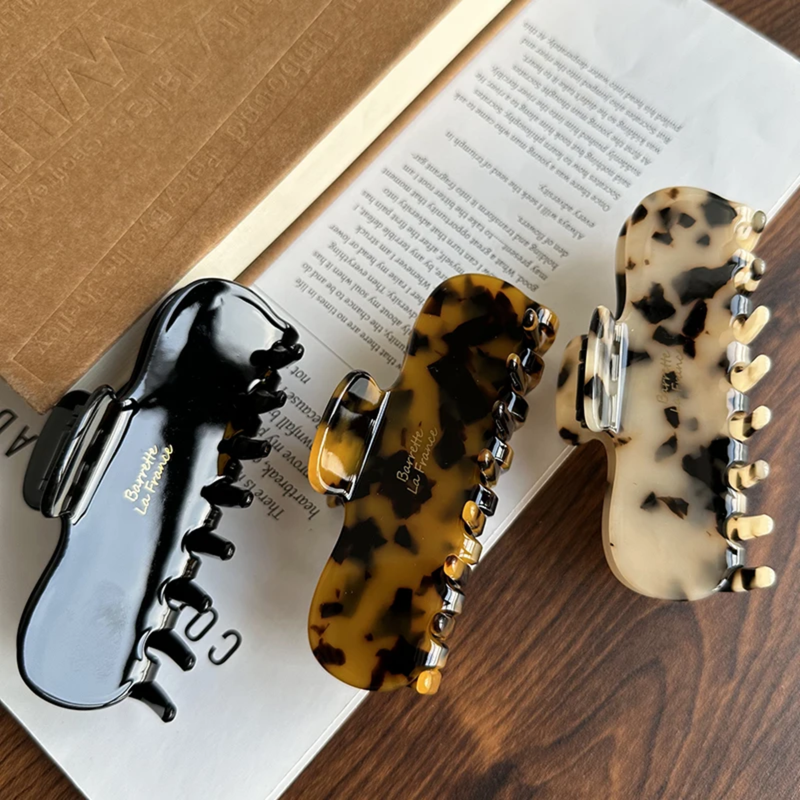 Women's CLASSIC FRENCH Style Premium TORTOISESHELL Hair Claw Clips.