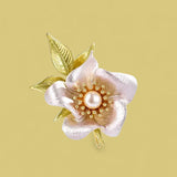 The Serene Blossom Pink Petal Brooch: A delicate touch of color.