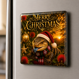 Merry Christmas Blue-Tongue Lizard – Australian Christmas Glass Fridge Magnet. Unexpected, Characterful and Unmistakably Australian, our Christmas Blue-Tongue Lizard is One of the Most Distinctive Designs in the Collection.
