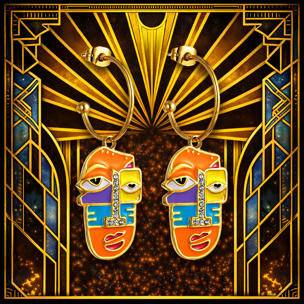 Cubist Reverie – Dual Gaze Earrings