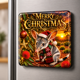 Merry Christmas Bilby – Australian Christmas Glass Fridge Magnet. With its Extraordinary Ears and Delicate Features, the Christmas Bilby Brings Something Especially Distinctive to the Australian Christmas Collection.