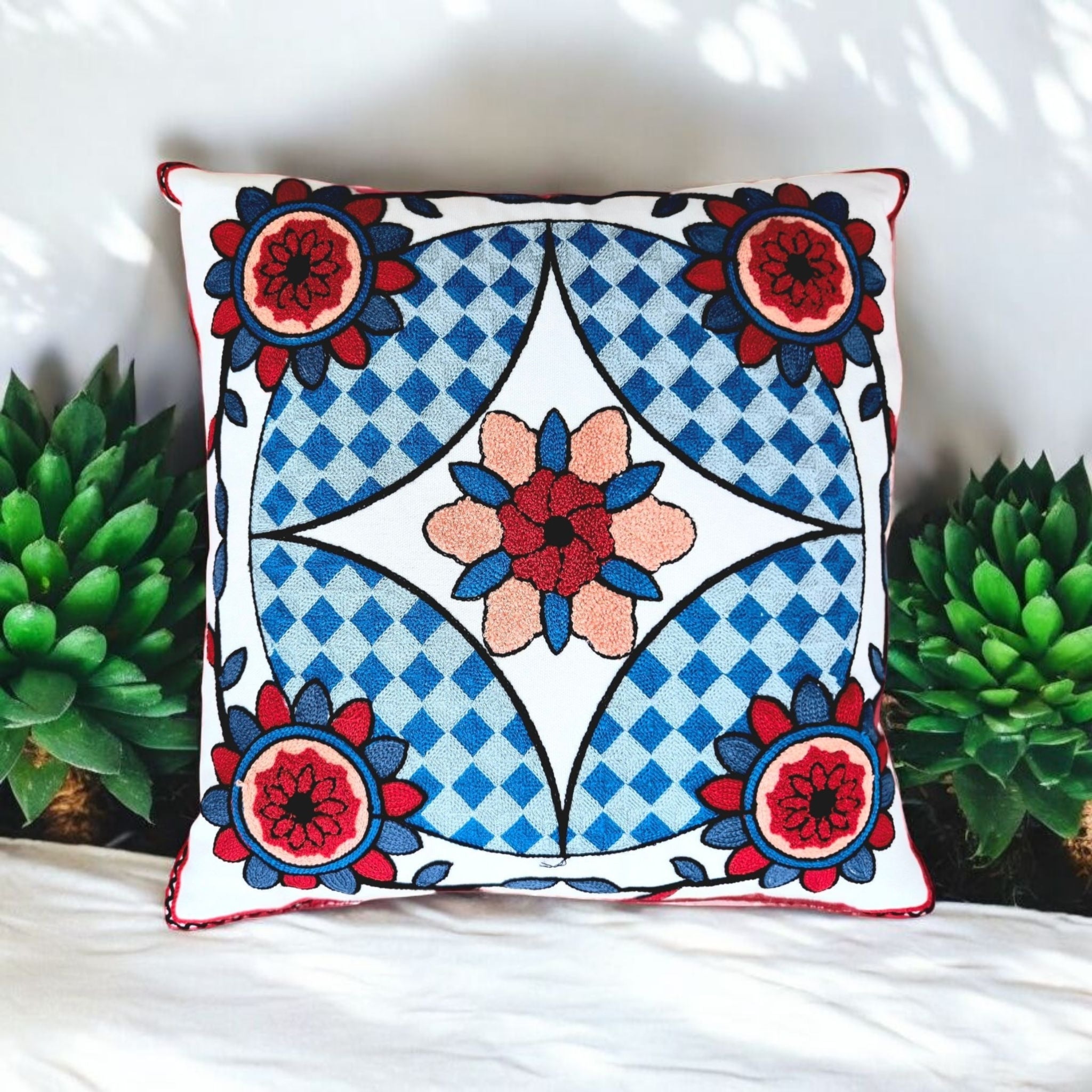 EMBROIDED Premium Cushion Covers (HAMPTONS Designer Collection) - 10 Exquisite Classically Inspired Cushion Covers to Select From. Standard 45cm Cushion Size.