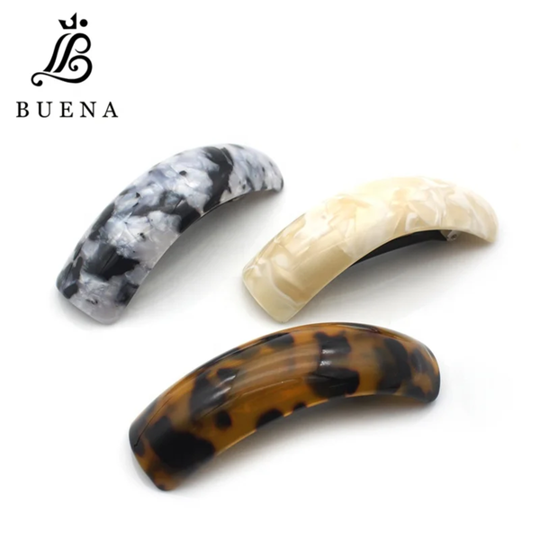 Women's Retro Premium TORTOISESHELL EBONY Barrette Hair Clips.