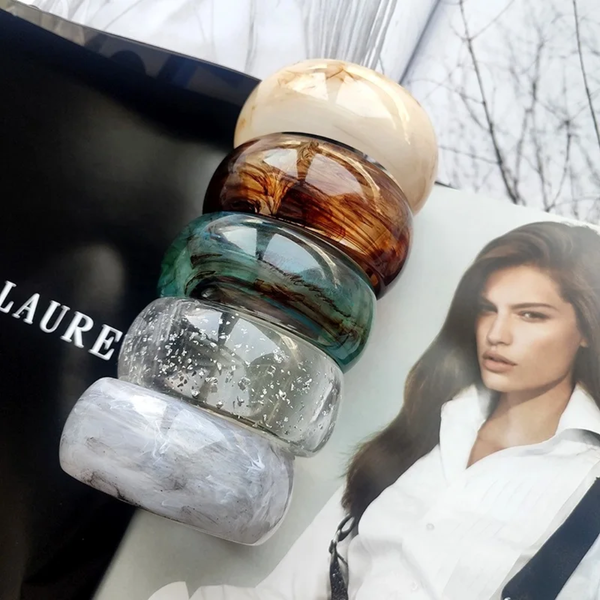 Women's Premium Retro EXAGGERATED Translucent Bangles.