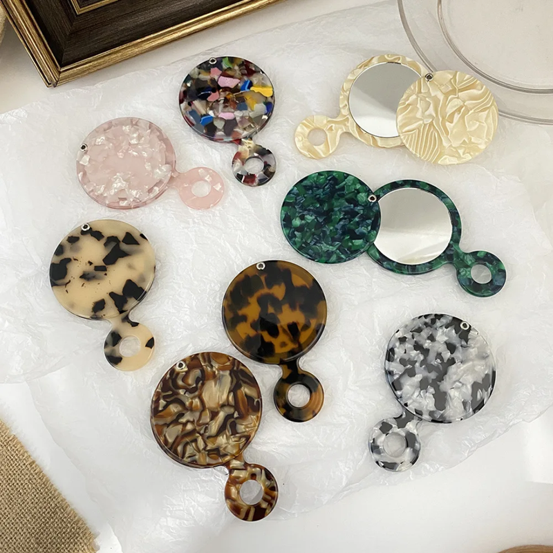 Women's Retro Premium TORTOISESHELL Acetate Make-up Mirror.