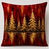 Golden Christmas Forest — Plush Velvet Cushion
A Striking Christmas Landscape of Shimmering Golden Fir Trees Set Against a Rich Crimson Background, Beautifully Reflected Below. Warm, Dramatic and Unmistakably Festive.