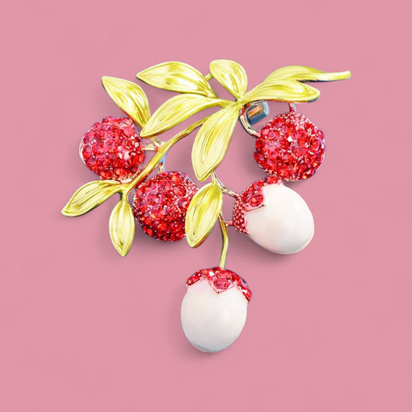 Berry Blossom Brooch: A Delicate Touch of Radiant charm. Elegant Brooch for Sophisticated Events.