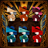 Deco Silhouette Variegated Brooch Collection