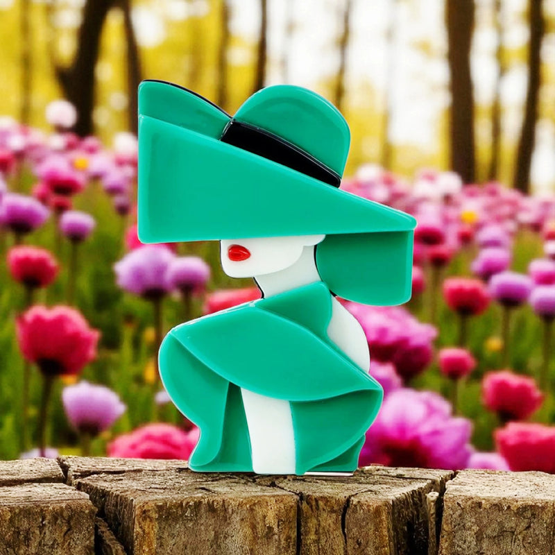 Bold Green Blooms: A Statement Brooch for Spring. Elegant Brooch for Sophisticated Events.