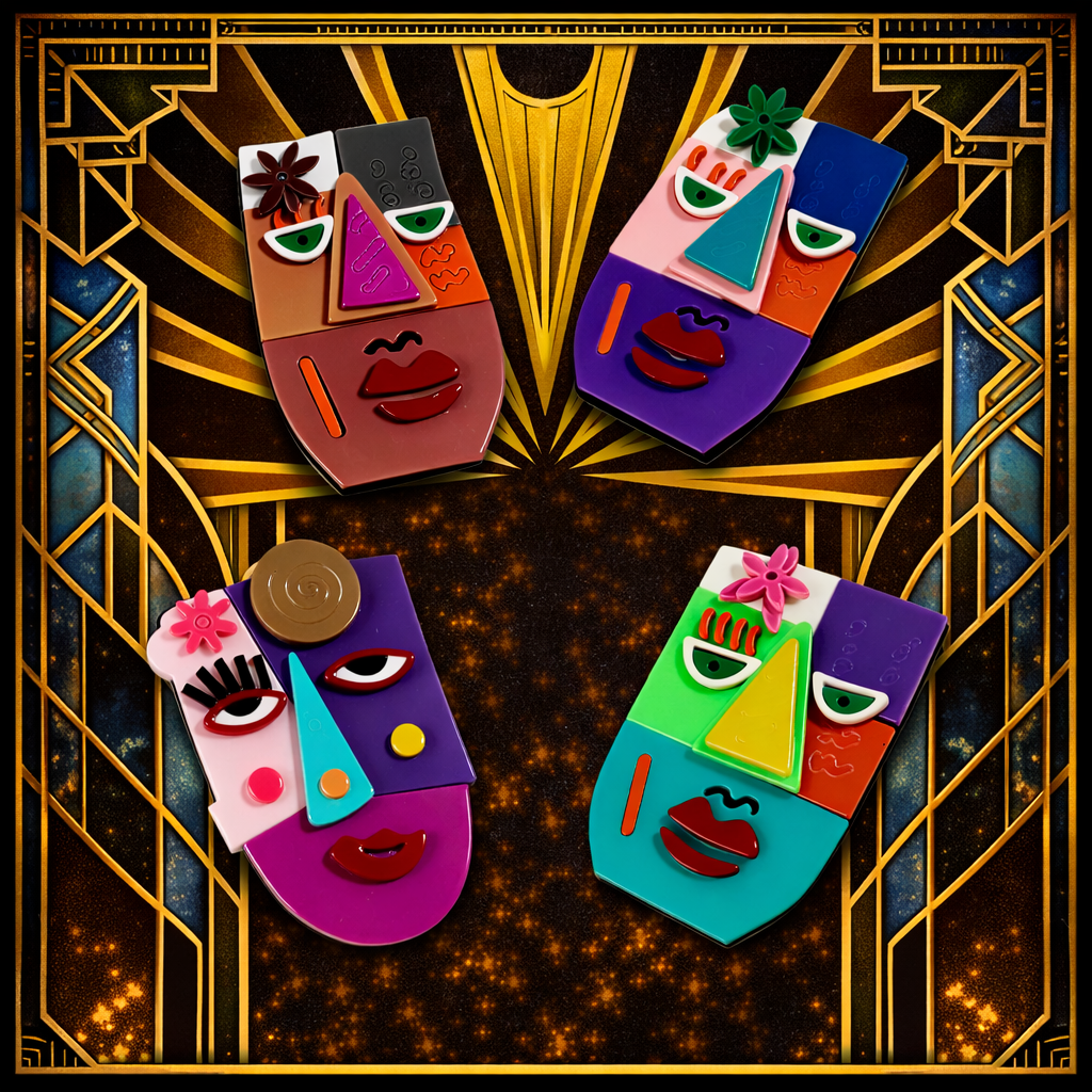 Cubist Reverie – 4 Mosaic Faces Inspired by Pablo Picasso