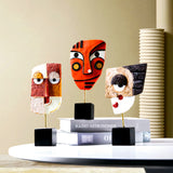 Quadro Mask - Cubist Style 'Cast Resin' Table Top Sculpture. Height 21cm x 12cm Width.