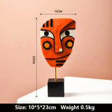 Pilato Mask - Cubist Style 'Cast Resin' Table Top Sculpture. Height 23cm x 11cm Width.