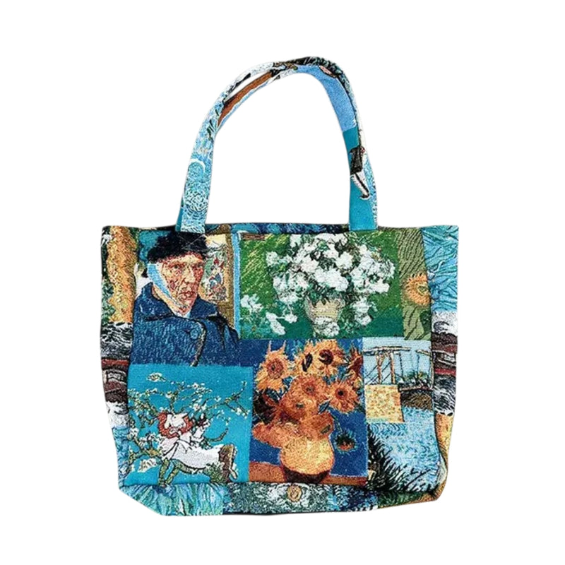 Van Gogh Design Cotton Jacquard Woven Tote Bag. A tantalizing tapestry of artistic passion, designed to turn heads and ignite conversations.