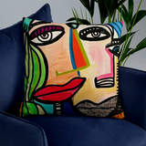 Polyester Cotton Premium Cushion Covers (PICASSO Collection) - 2 Gorgeous Picasso Designed Cushion Covers to Select From. Large 50cm Size. Designed to Mix & Match. Reimagine Your Space, Cubist Picasso Style.