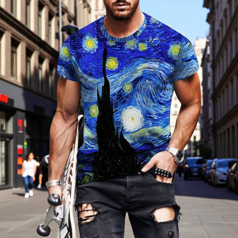 The Stormy Starry Night T-Shirt by Van-Gogh: Where Art Meets Streetwear!