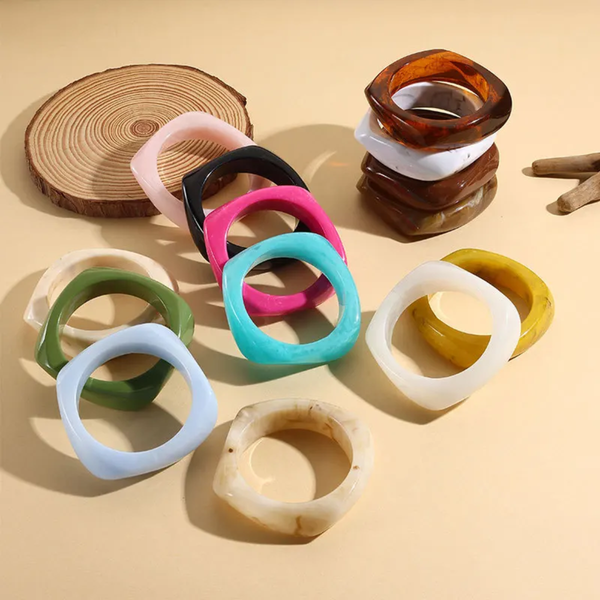 Women's Retro VIVID Acrylic Bangle. 28 Colours To Select From.